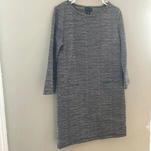 Adrienne Vittadini 3/4 Sleeve Cotton Blend Crew Neck Textured Tunic  dress- sz M
